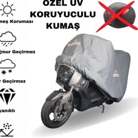 Resim Kuba Kb150 25 Max Topcasesiz Motor Brandası Miflonlu Su Geçirmez Uv Korumalı 