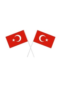 Resim Büyük Boy Çıtalı Bayrak Türk Bayraklı Çıtalı Bayrak - 10 Adet 