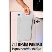 Resim Omarı ModaCar 2 li Kesim Panosu Stantlı Yapışkanlı Kesim Tahtası BEYAZ Mikko Design 