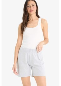 Resim Defacto Regular Fit Normal Bel Düz Paça Bermuda Şort U4570az25smgr210 Gri 