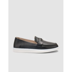 Resim %100 Hakiki Deri Siyah Kadın Loafer 