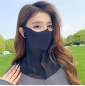 Resim Fochsia 1 Adet Nefes Alabilir Buz İpeği Yüz Maskesi Kadın Siyah Renk Seçeneği Yazlık Tam Yüz Boyun Koruma Siyah 