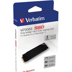 Resim Verbatim Vi7000G 2TB 7400MB-6700MB M.2 NVMe PCIe Gen 4 SSD Siyah 