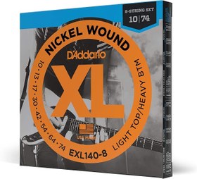 Resim D'Addario Exl140-8 Elektro Tel Set Gtr Xl Lite/Hvy Bot 8 Telli 10-74 