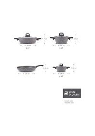 Resim Karaca Gris Biogranit 7 Parça İndüksiyon Tabanlı Tencere Seti Gri 
