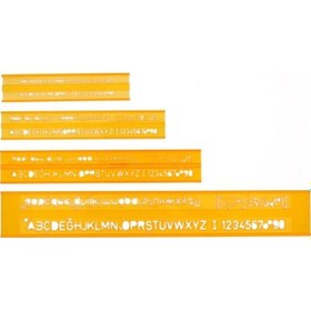 Resim Hatas 02250 Teknik Resim Yazı Şablonu 4'lü 3-5-7-10 MM Şeffaf 