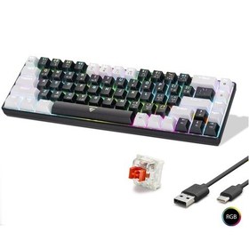 Resim Gaming Mekanik Klavye Tri Mod Rgb Red Switch - Siyah Beyaz Mf1703b 