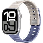 Resim Apple Watch Amazingthing SilqLock Silikon Kordon Strap Kayış Starlight 