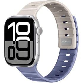 Resim Apple Watch Amazingthing SilqLock Silikon Kordon Strap Kayış Starlight 