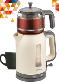 Resim GoldStar ST7335 Krem 2200 Watt Cam Demlikli Çay Makinesi ve Su Isıtıcısı 