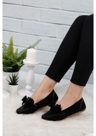 Resim Renklibutik Fiyonklu Bayan Babet Ayakkabı Siyah 