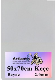 Resim 50x70 Cm Keçe 2.0 Mm 1 Adet Renkli Hobi Keçesi Elişi Keçesi Anasınıfı Kreş Okul Öncesi Beyaz 