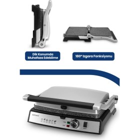 Resim Goldmaster Grillart 2200 Watt 3in1 Granit Çıkarılabilir Plaka Waffle ,ızgara ,tost Makinesi GM7466 