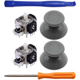 Resim XBOX 360 Analog Motor Topuz T8 Tornavida Ayırıcı Tamir Seti 2+2 Gri XBOX 360 Yedek Parça 