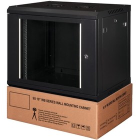 Resim Lande - 9U 19" Duvar Tipi Rack Kabinet - Genişlik: 600 mm | Derinlik: 450 mm - Siyah (Demonte) 
