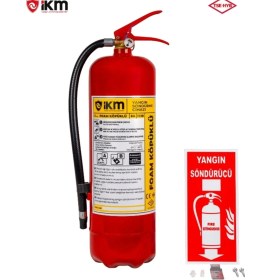 Resim 6 kg Ruhsata Uygun Köpüklü Yangın Söndürme Tüpü ve Askı Aparatı 
