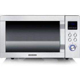 Resim Severin Severın 4'ü 1 Arada Mikrodalga Fırın, Çift Izgaralı, Pizza Express Fonksiyonlu Mini Fırın, Izgaralı Mikrodalga Fırın ve 230 °c'ye Kadar Sıcak Hava Fonksiyonu, Paslanmaz Çelik/mat Siyah, Mw 7778 