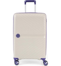 Resim Ççs 5239 Polipropilen Orta Boy Valiz Beyaz-mor Beyaz - Mor 