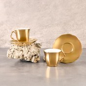 Resim Aryıldız Stellar Gold 4 Parça 2 Kişilik Türk Kahve Fincan Takımı 90 ml 
