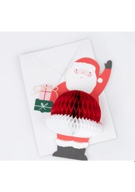 Resim Meri Meri - Honeycomb Santa Tebrik Kartı 