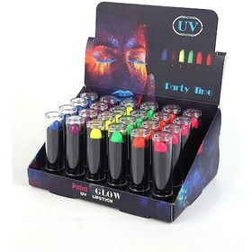 Resim Karanlıkta Parlayan Yanan Uv Neon Ruj Yüz Boyama 6 Adet 6 Renk - Yluh-874080 