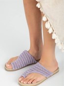 Resim rabellashoes Rabella Marina Dantel Parmak Arası Terlik Mor 