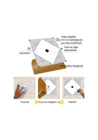 Resim Kendinden Yapışkanlı Siyah Karo Desenli Pvc Karo 30x30 Cm 11 Adet 1m2 