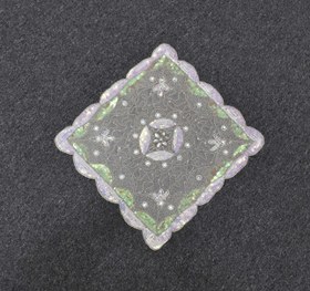 Resim El İşi Otantik Kare İnce Kum Boncuklu Masa Sehpa Fiskos Örtüsü 5975 