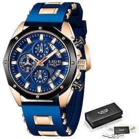 Resim Novahub Lıge Yeni İzle Erkekler Lüks Marka Büyük Arama Saatler Erkekler Su Geçirmez Kuvars Kol Saati Spor Chronograph İzle Relogio Masculino Altın - Mavi Altın - Mavi 