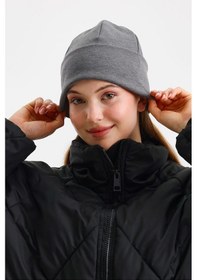 Resim Kadın Termal %100 Pamuklu Soft Bere Sultan Style Serisi 2 Farklı Görünüm Bir Arada - Standart / Gri Gri 