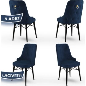 Resim Canisa Concept Pare Serisi, Sandalye , 4 Adet Sandalye, Siyah Gürgen Ayak 
