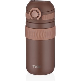 Resim Vagonlife TKK Rahat İçim Çift Yalıtımlı Paslanmaz Çelik Termos Matara 450 ml Kahverengi 