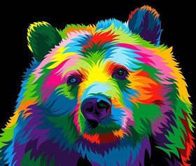 Resim Sayılarla Boyama Seti - Ayı - 80x100 