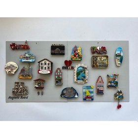 Resim Mıknatıslı Pano Magnet Panosu 61X31 cm 1 Adet + 5 'li Mıknatıs Seti Katlanabilir 