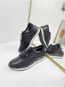 Resim Allyup Günlük Erkek Ayakkabı İçi Dışı Hakiki Deri Casual Lastik Bağcıklı Beyaz Tabanlı Comfort Sneaker 5040 
