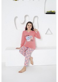 Resim Estiva 24460 Kız Çocuk Uzun Kollu Pijama Takım SOMON 