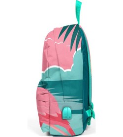 Resim Coral High Yeşil Mercan Flamingolu İki Bölmeli Usb Şarjlı Kulaklık Çıkışlı Sırt Çantası 23431 