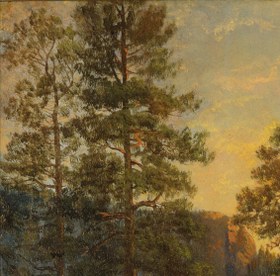 Resim Albert Bierstadt California Redwoods 3D Textured Print - "19"x"26" in/50x68 cm / As Roll (Canvas) 