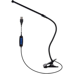 Resim Geeroyoo Siyah Usb Şarjlı Klemeli Lamba - Dimmable 12w Yüksek Parlaklık - Okuma/ev/evde Kullanımı Siyah 