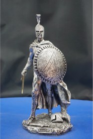 Resim Antik Yunan Mitolojisi Leonidas Heykel Biblo Güç Ve Cesareti Yansıtan Dekoratif Aksesuar 25 Cm Gümüş 