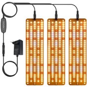 Resim Hangfox Bitki Büyüme Lambası, 450 Led Tam Spektrum, Akıllı Zamanlama 3h/6h/12h , 6 Seviye Parlaklık, 3'lü Paket, Dc12v Avrupa Standartı Sıcak Işık 