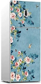 Resim Buzdolabı Sticker Kaplama Dolap Kaplama Etiketi Mavi Yeşil Pembe Çiçek 