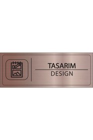 Resim Mayeka Tasarım İsimlik Bronz Metal Kapı İsimliği Levhası Yönlendirme Tabelası 