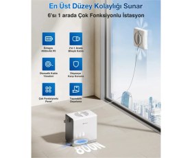 Resim Ecovacs Gelişmiş 3 Nozullu Geniş Açılı Püskürtme Teknolojisi ile Winbot W2 Pro Omni Cam Silme Robotu 
