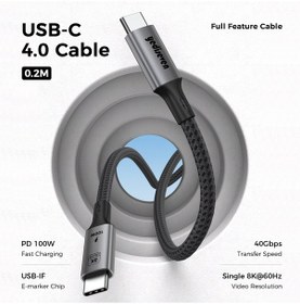 Resim Yediseven Usb 4 To Type C 4.0 Harici Ssd Kablosu 40gbps Kısa 20cm 