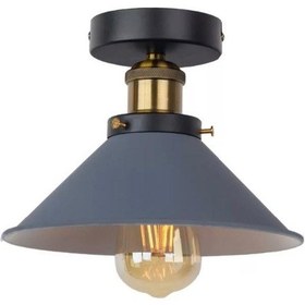 Resim Dylight Retro Metal Dekoratif Rustik Gri Tavan Plofyoner Avize Ça 