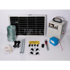 Resim Elektrikli Çit 18a Lifepo Set-8 Domuz Ayı Kovucu 50 Watt Panel 1000mt Örgü 200 Ad. Ağaç İzolatör 