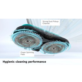 Resim Bosch 2'si 1 arada Süpürme ve Silme, Unlimited 7 ProHygienic Şarjlı Süpürge Aqua Beyaz 