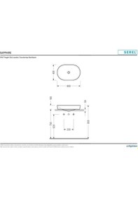 Resim Serel Sapphire Tezgah Üstü Lavabo 40 x 60 CM Sp46D x s110H 