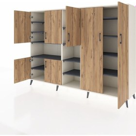 Resim Hyperion Dolap 13 Raflı 7 Kapaklı 220x44x163 Aytaşı-çam/antrasit Atlas Çam/antrasıt - Aytası 